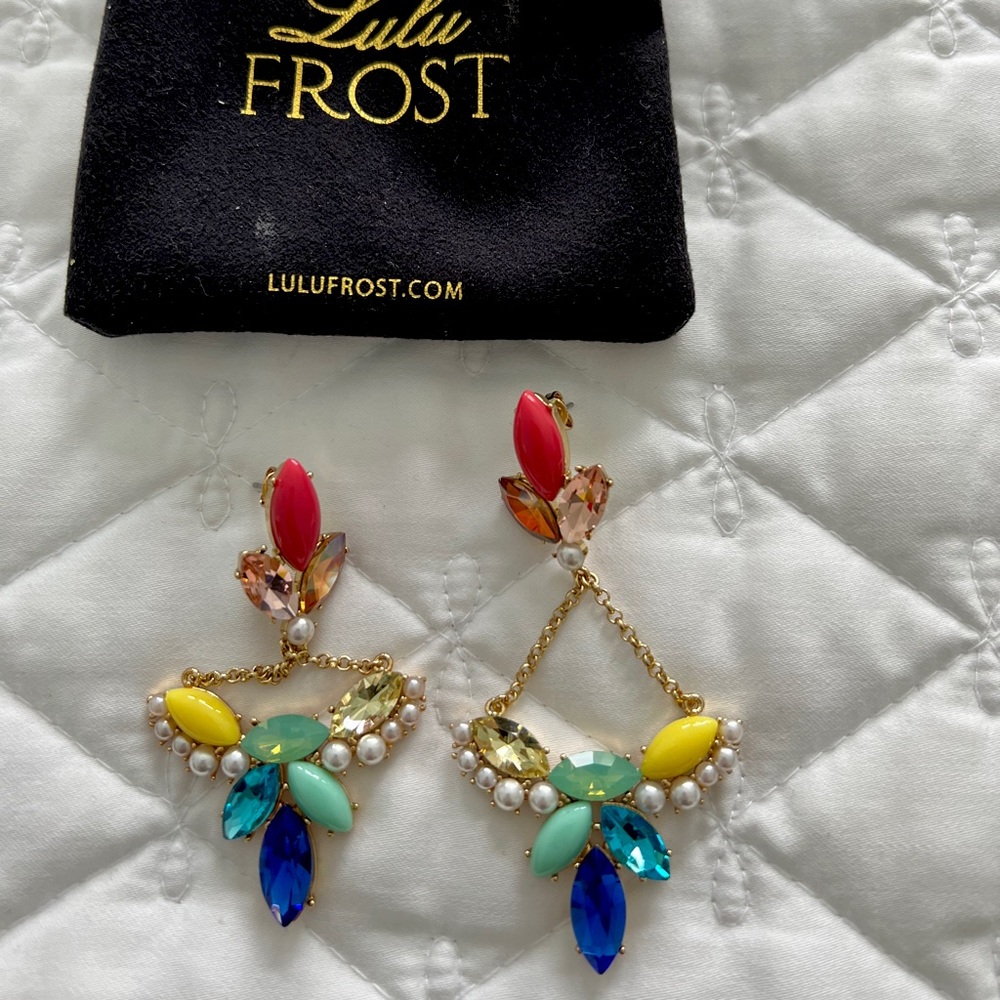 Lulu Frost Faux Pearl & Crystal Chandelier earring